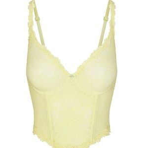 Skims Stretch Lace Corset Lemonade Large NWT